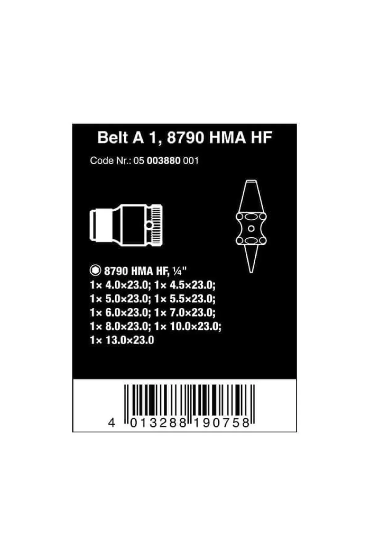 Wera A1 HF Tutma Fonksiyonlu 1/4 Lokma Takımı 05003880001