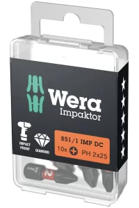 Wera 851/1 impaktor Dc Ph/Yıldız 2x25mm Bits 05057616001