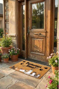 Esnature Kedi Desenli Patilerinizi Silin Yazılı Kapı Önü Paspası 45x70 Cm