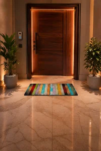 Esnature Rustik Ahşap Renkli Kapı Önü Paspası 45x70 Cm