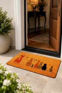 Esnature Sevimli Kediler Kapı Önü Paspası 45x70 Cm