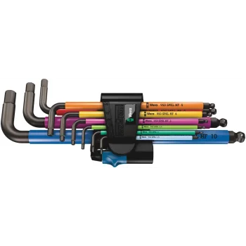 Wera 950/9 Hex-Plus Renkli HF 1 Allen Anahtar Set, metrik, BlackLaser, Tutma Fonksiyonlu