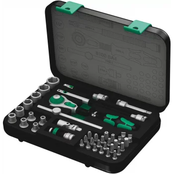 Wera 8100 SA 4 Zyklop Speed Cırcır Seti, 1/4 Sürücülü, inç