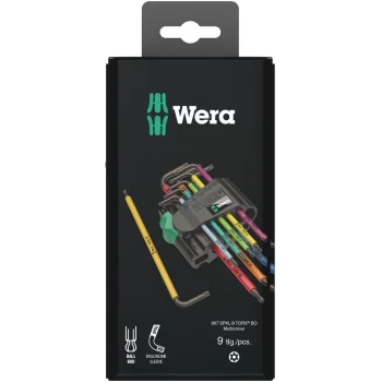 Wera 967/9 TX BO Renkli 1 SB Allen Anahtar Set, BlackLaser