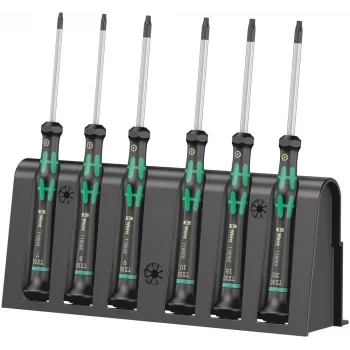 Wera 2067/6 Elektronikçi TORX® BO Tornavida Seti + Raf