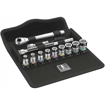 Wera 8100 SA 12 HF Zyklop Metal Yön Mandallı Cırcır Seti, 1/4 Sürücülü, metrik