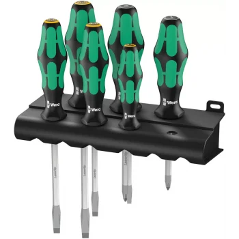 Wera 334/355 SK/6 Kraftform Plus Tornavida Seti, Lasertip + Raf