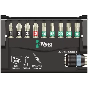 Wera Bit-Check 10 Paslanmaz 1 SB