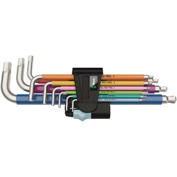 Wera 3950/9 Hex-Plus Renkli Paslanmaz 1 Allen Anahtar Set, metrik, Paslanmaz