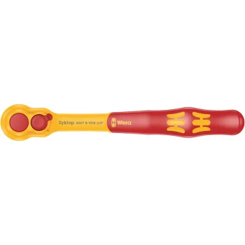 Wera 8007 B VDE Zyklop Yalıtımlı Yön Mandallı Cırcır, 3/8 Sürücülü, 3/8 x 222 mm