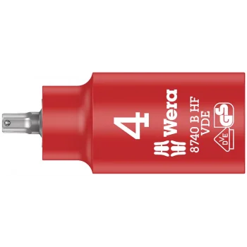 Wera 8740 B VDE HF Altıgen Uçlu Zyklop Yalıtımlı Lokma Bits, 3/8 Soketli, Tutma Fonksiyonlu, 4 x 55 mm