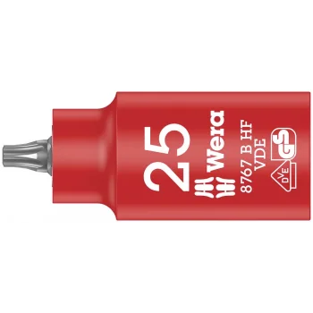 Wera 8767 B VDE HF TORX® Uçlu Zyklop Yalıtımlı Lokma Bits, 3/8 Soketli, Tutma Fonksiyonlu, TX 25 x 55 mm