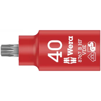 Wera 8767 B VDE HF TORX® Uçlu Zyklop Yalıtımlı Lokma Bits, 3/8 Soketli, Tutma Fonksiyonlu, TX 40 x 55 mm