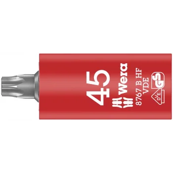 Wera 8767 B VDE HF TORX® Uçlu Zyklop Yalıtımlı Lokma Bits, 3/8 Soketli, Tutma Fonksiyonlu, TX 45 x 59 mm