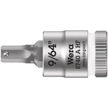 Wera 8740 A HF Altıgen Uçlu Zyklop Lokma Bits, 1/4 Soketli, Tutma Fonksiyonlu, 9/64 x 28 mm