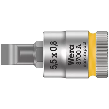 Wera 8700 A FL Düz Uçlu Zyklop Lokma Bits, 1/4 Soketli, 0.8 x 5.5 x 28 mm