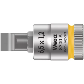 Wera 8700 A FL Düz Uçlu Zyklop Lokma Bits, 1/4 Soketli, 1.2 x 6.5 x 28 mm