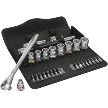 Wera 8100 SB 7 Zyklop Metal İtmeli Cırcır Seti, 3/8 Sürücülü, metrik