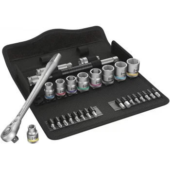 Wera 8100 SB 11 Zyklop Metal Yön Mandallı Cırcır Seti, 3/8 Sürücülü, inç