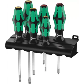 Wera 334/6 Raflı Kraftform Plus Tornavida Seti, Lasertip + Raf