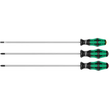 Wera 335/350/355/3 Kraftform Plus Tornavida Seti, 300 mm Uzun Bıçaklı