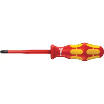 Wera 165 iS PZ/S VDE Yalıtımlı Pozidriv/Düz Tornavida, İnce Bıçaklı, # 1 x 80 mm