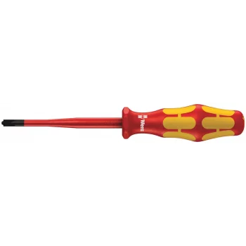 Wera 165 iSS PZ/S VDE Yalıtımlı Pozidriv/Düz Tornavida, İnce Bıçaklı ve Saplı, # 1 x 80 mm