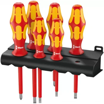 Wera 160 i/6 Raflı Kraftform Plus 100 Serisi Tornavida Seti + Raf