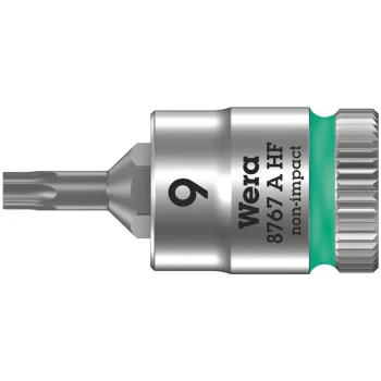 Wera 8767 A HF TORX® Uçlu Zyklop Lokma Bits, 1/4 Soketli, Tutma Fonksiyonlu, TX 9 x 28 mm