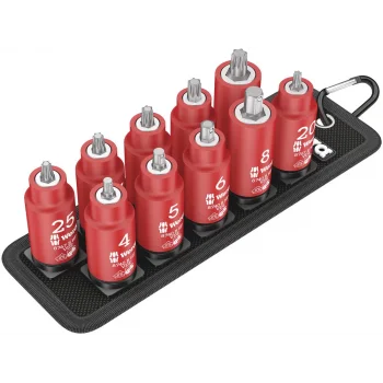 Wera Belt B VDE 1 TORX® Uçlu Zyklop Yalıtımlı Lokma Bits Seti, 3/8 Soketli, Tutma Fonksiyonlu