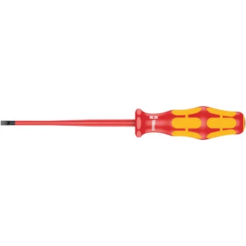 Wera 160 iS VDE Yalıtımlı Düz Tornavida, İnce Bıçaklı, 0.6 x 3.5 x 100 mm