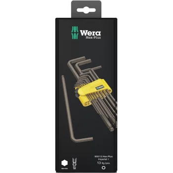 Wera 950/13 Hex-Plus Emperyal 1 SB Allen Anahtar Set, inç, BlackLaser