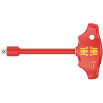 Wera 410 i VDE B VDE Yalıtımlı 3/8 Kare Sürücülü T Saplı Tornavida, 3/8 x 130 mm