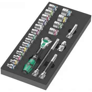 Wera 9721 Özel Kesim Süngerli 8000 B Zyklop Cırcır 3/8 Set 1