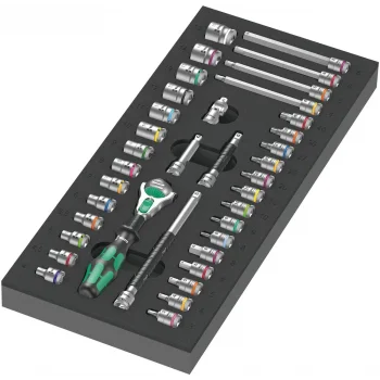 Wera 9720 Özel Kesim Süngerli 8000 A Zyklop Cırcır 1/4 Set 1