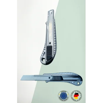 Alveta Endüstriyel Maket Bıçağı Metal Gövdeli Lutz Blades Bıçaklı Profesyonel Dayanıklı Falçata