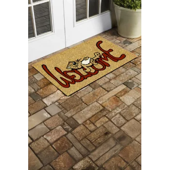 Esnature Sevimli Tembel Kedi Kapı Önü Paspası 45x70 Cm