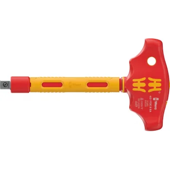 Wera 410 i VDE B RA 3/8 lokmalar için cırcırlı VDE yalıtımlı T saplı adaptör tornavida, 3/8 x 130 mm