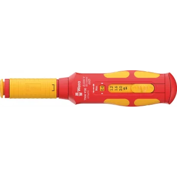 Wera 7508 VDE Kraftform Safe-Torque Speed Tork anahtarı, 0,4-2,0 Nm, 9 x 0.4 Nm x 0.8 Nm x 1.2 Nm x 1.6 Nm x 2.0 Nm x 192 mm