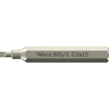 Wera 800/0 Micro bits düz vidalar için, 0.3 x 1.5 x 30 mm