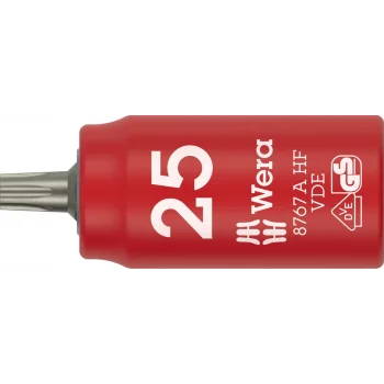 Wera 8767 A VDE HF TORX® Zyklop lokma bits, izole, 1/4 soketli, tutucu özellikli, TX 25 x 36 mm