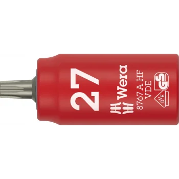 Wera 8767 A VDE HF TORX® Zyklop lokma bits, izole, 1/4 soketli, tutucu özellikli, TX 27 x 36 mm
