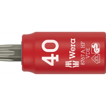 Wera 8767 A VDE HF TORX® Zyklop lokma bits, izole, 1/4 soketli, tutucu özellikli, TX 40 x 36 mm