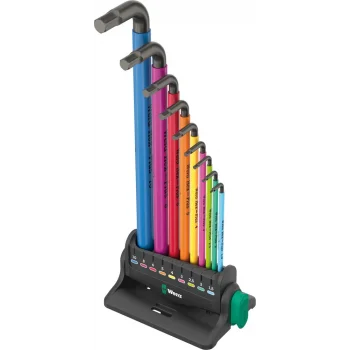 Wera 950/9 Hex-Plus Renkli 3 Allen Anahtar Set, metrik, BlackLaser