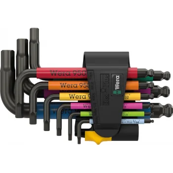Wera 950/9 Hex-Plus Renkli Emperyal 3 Allen Anahtar Set, inç, BlackLaser