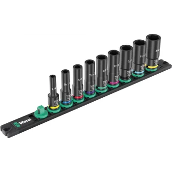 Wera 9661 Manyetik şerit B Impaktor Derin Emperyal 1 lokma set, 3/8 soketli