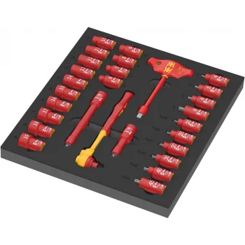 Wera 9726 Özel Kesim Sünger 8007 B VDE Zyklop VDE Cırcır Set 1, 3/8