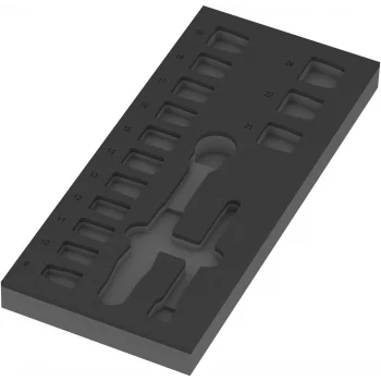Wera 9824 Özel Kesim Sünger 8010 B Zyklop Comfort Cırcır Set 1, 3/8, boş, 172 x 30 x 392 mm