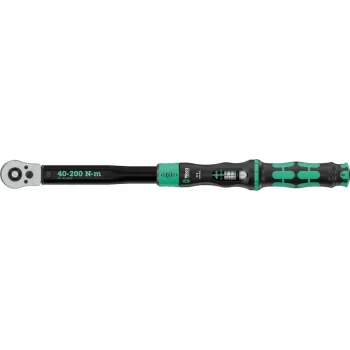 Wera Click-Torque Lock C 3 R/L Tork anahtarı, ayarlanabilir, Torklu, itmeli kare sürücü (1/2), saat yönü/saat yönü tersine torklama operasyonu, 40-200 Nm, 1/2 x 40-200 Nm