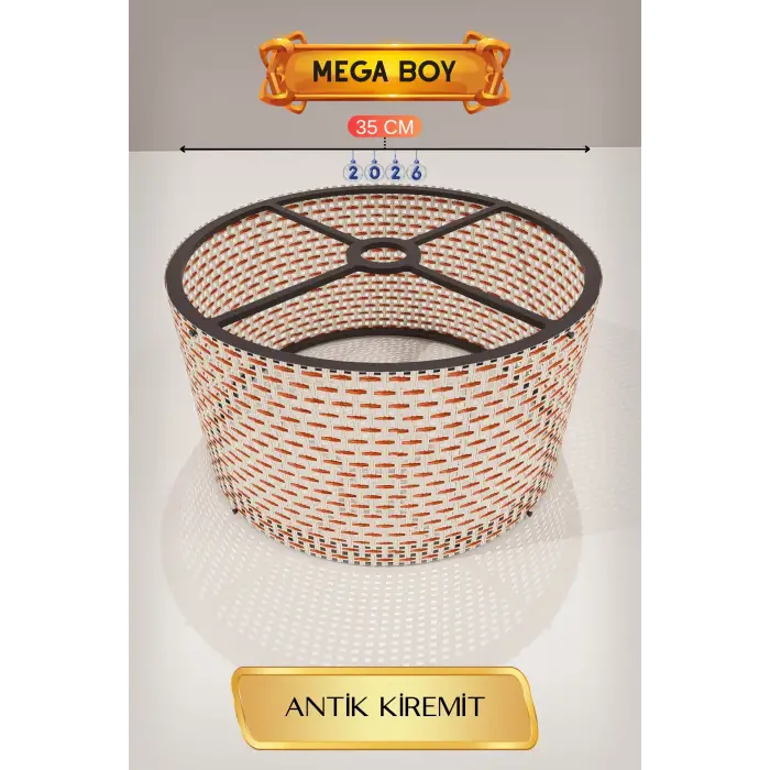 Antik Kiremit Lambader Başlığı 35 CM Mega Boy